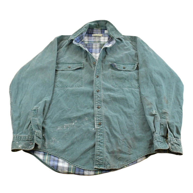 Vintage 1990s L.L. Bean Plaid Flannel Lined Button Up Shirt Men's M-L
