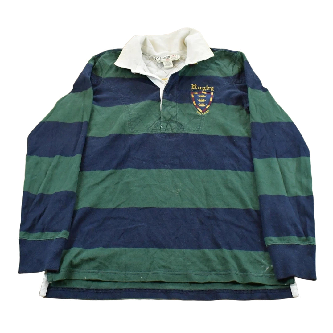 Vintage 2000s Ralph Lauren Rugby Embroidered Equestrian Long Sleeve Polo Shirt Men's Medium