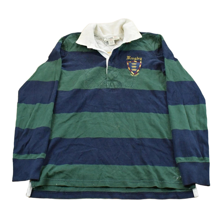 Vintage 2000s Ralph Lauren Rugby Embroidered Equestrian Long Sleeve Polo Shirt Men's Medium