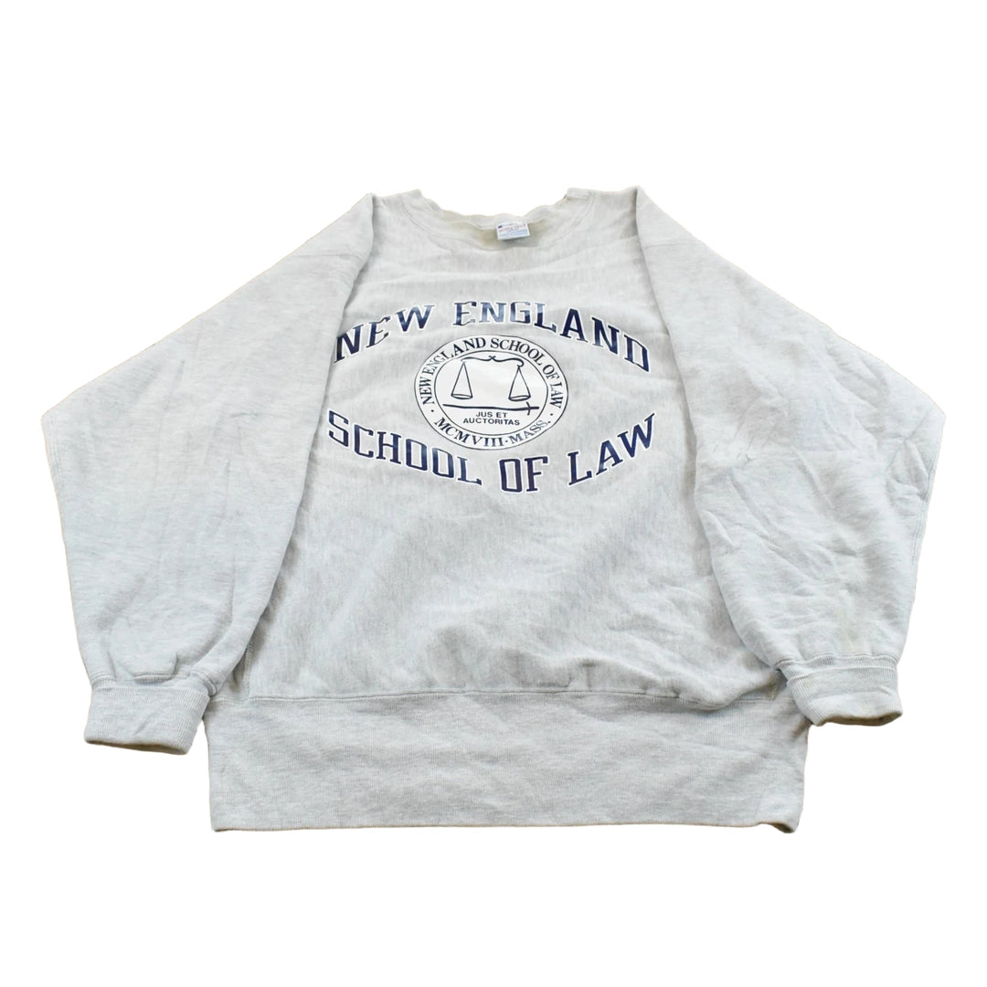 Vintage 1990s New England School of Law Champion Reverse Weave Crewneck Sweatshirt Men's Large