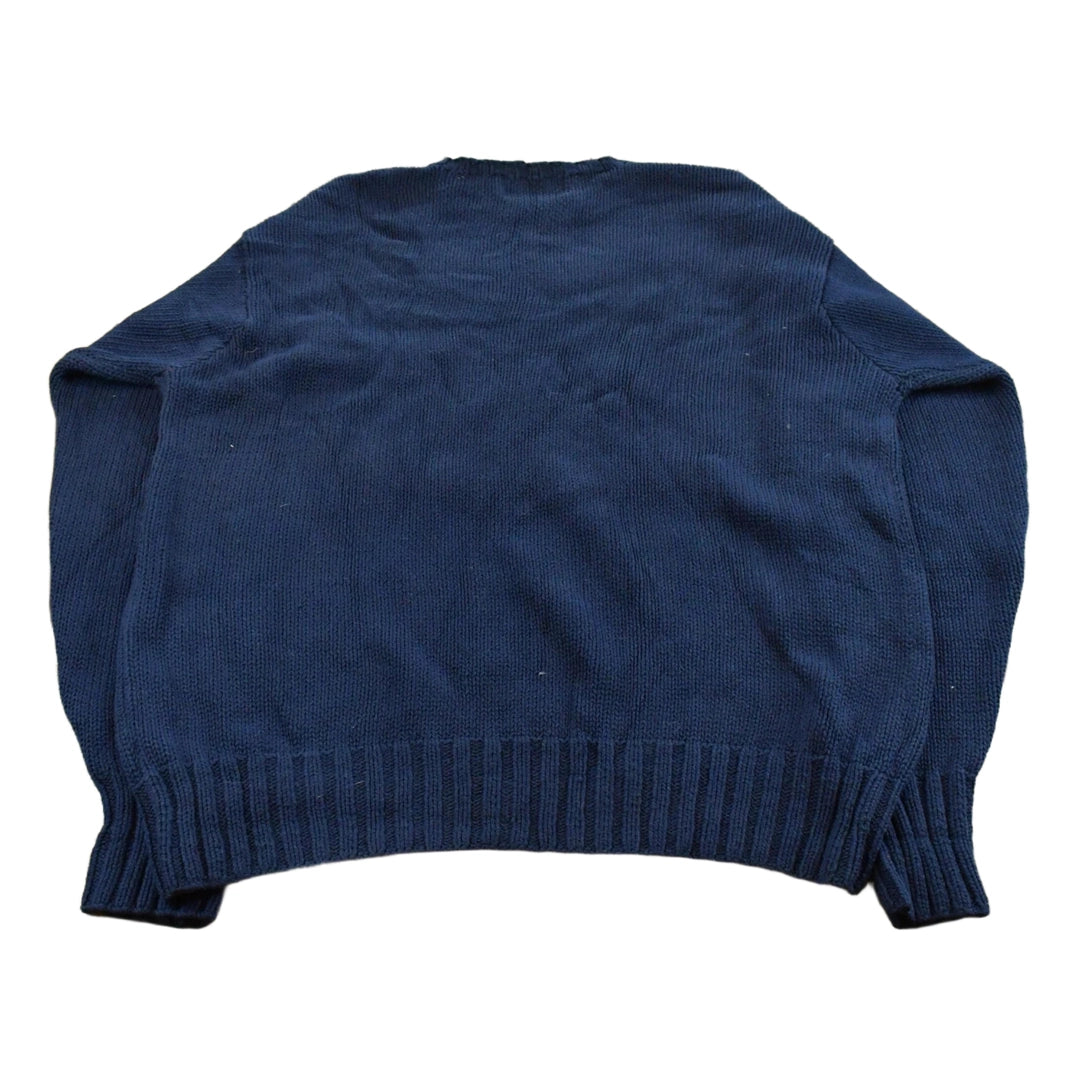 Vintage 1990s Polo Country Ralph Lauren USA Flag Knit Sweater Men's Large