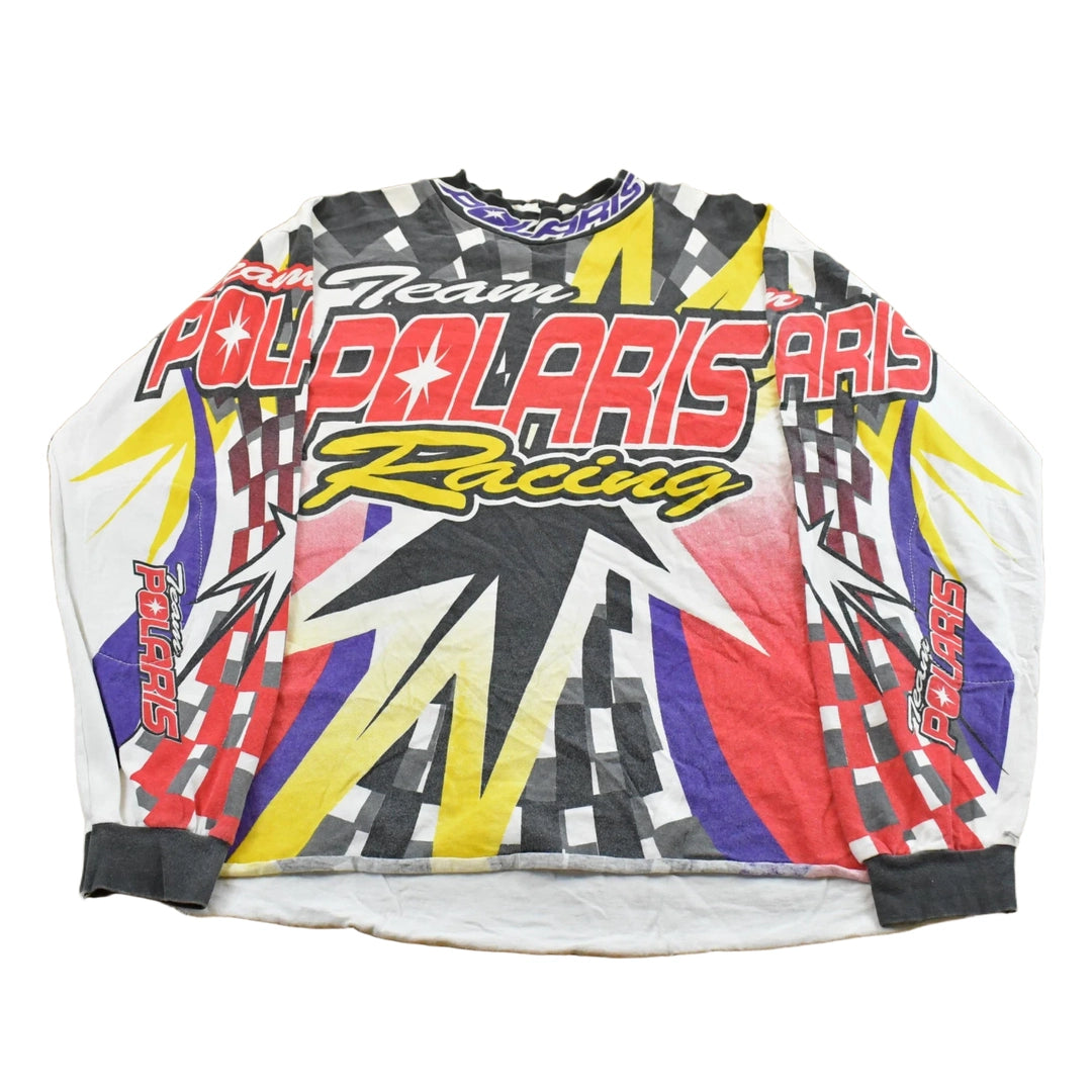 Vintage 1990s Polaris Racing Long Sleeve Mock Neck T-Shirt Men's Large