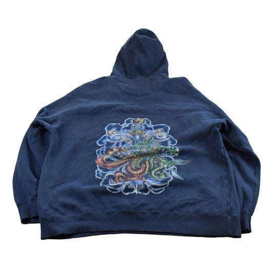 Vintage Y2K JNCO Jeans Sword Dragon Hoodie Sweatshirt Mens Large