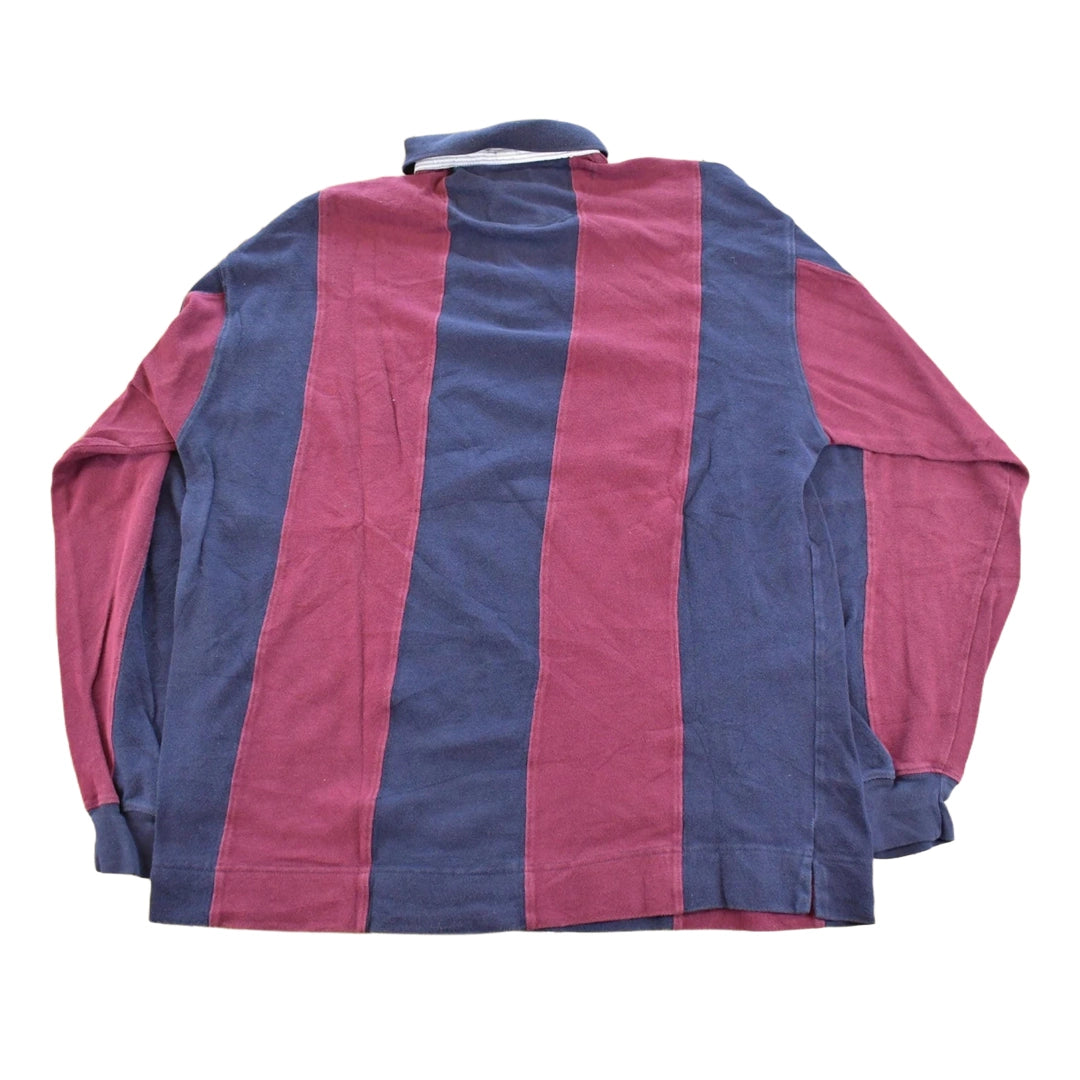 Vintage 1990s Structure Striped Rugby Polo Shirt Men's L
