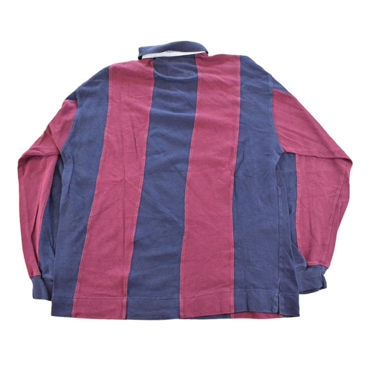 Vintage 1990s Structure Striped Rugby Polo Shirt Men's L