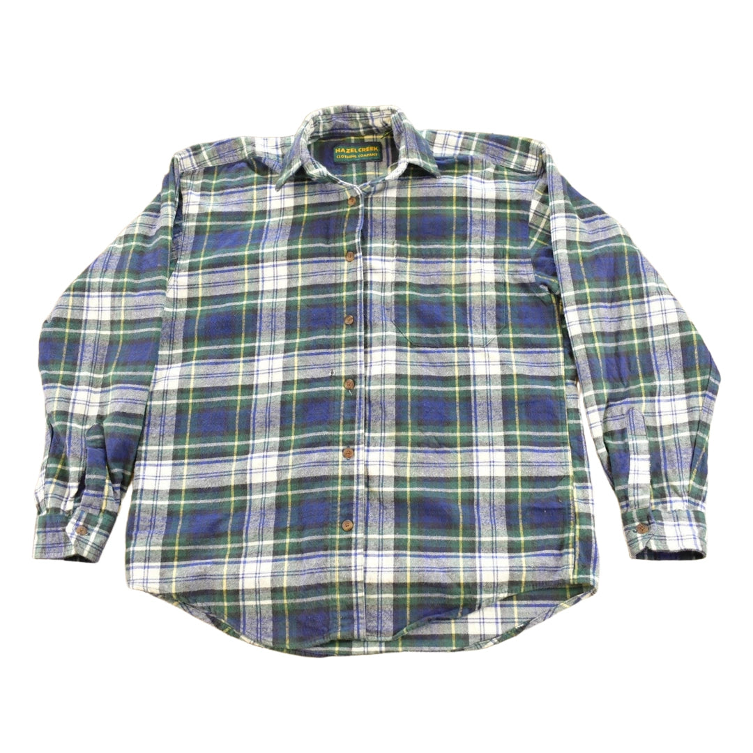 Vintage 1990s Hazel Creek Plaid Flannel Button Up Shirt Women's L