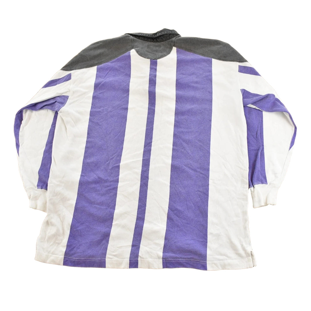 Vintage 1990s St Johns Bay Striped Rugby Polo Shirt Men's XL