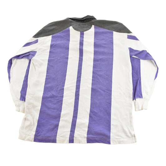 Vintage 1990s St Johns Bay Striped Rugby Polo Shirt Men's XL