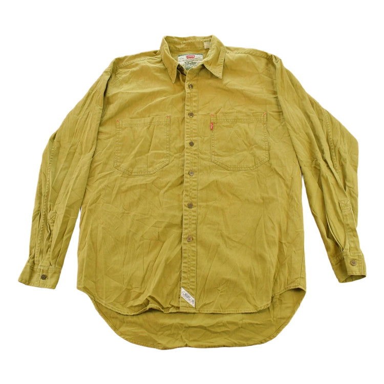 Vintage 1990s Levi's Red Tab Olive Green Button Up Shirt Men's L