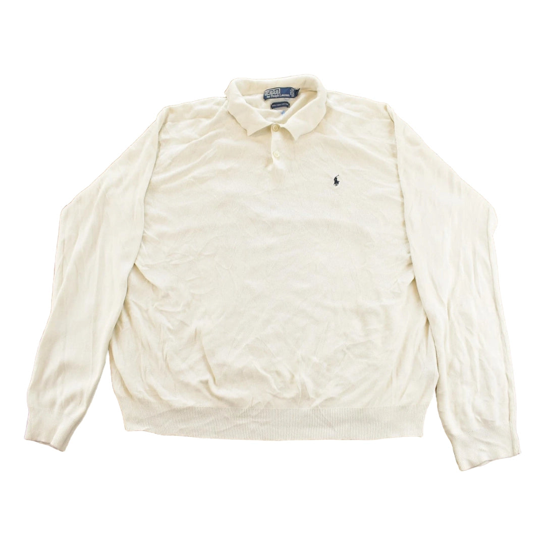 Vintage 1990s Polo By Ralph Lauren Embroidered Long Sleeve Polo Shirt Men's XL
