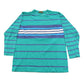 Vintage 1990s Eddie Bauer Teal Striped Crewneck Sweatshirt Men's L