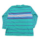 Vintage 1990s Eddie Bauer Teal Striped Crewneck Sweatshirt Men's L