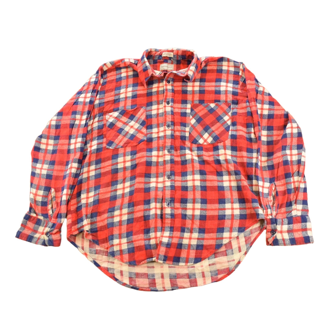 Vintage 1990's Timber Run Plaid Western Style Button Up Shirt Men's L