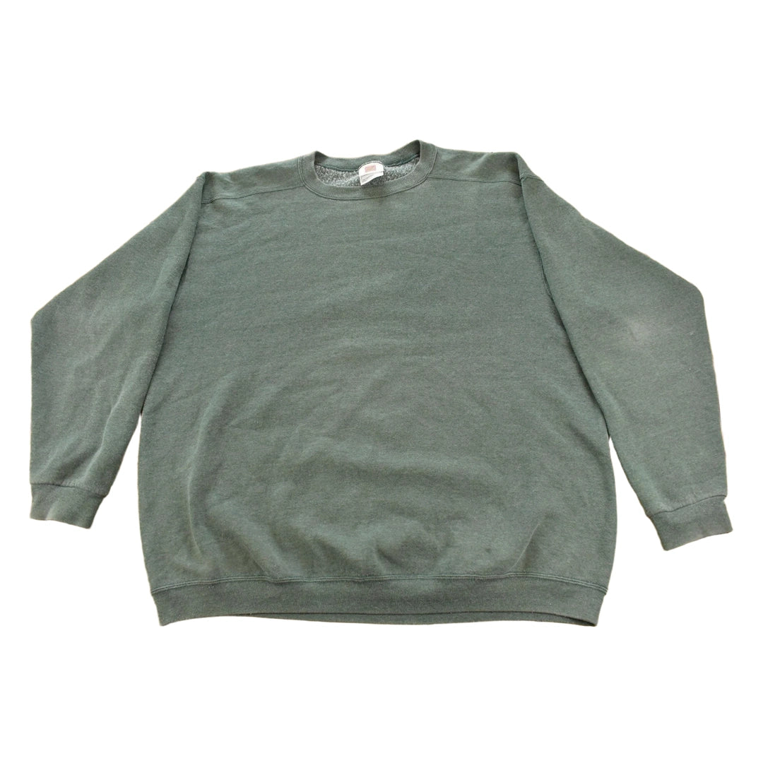 Vintage 1990s Members Mark Sun Faded Blank Green Crewneck Sweatshirt Men's XL