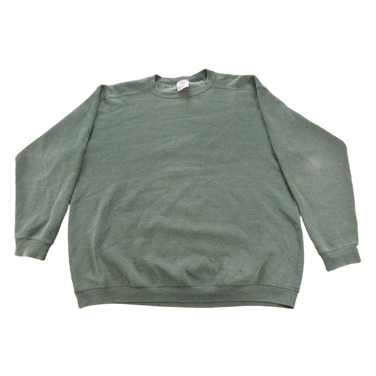Vintage 1990s Members Mark Sun Faded Blank Green Crewneck Sweatshirt Men's XL