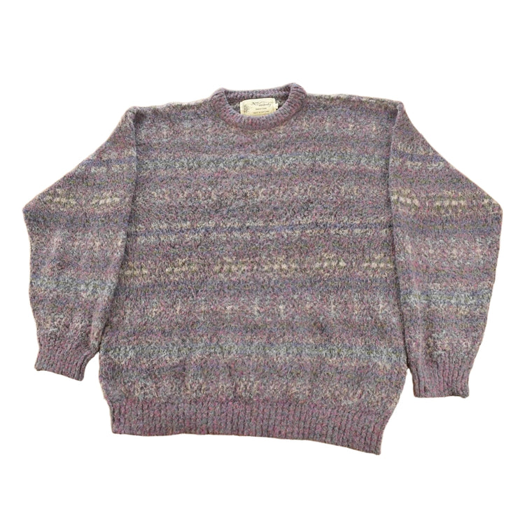Vintage 1990s Nor Easterly Striped Wool Knitted Sweater Men's M