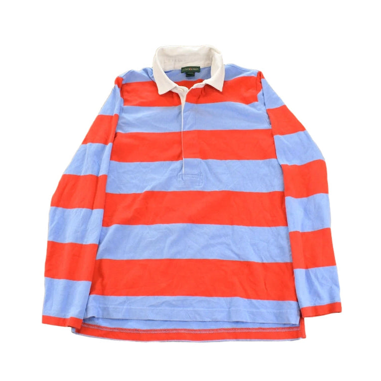 Vintage Y2K J Crew Striped Rugby Long Sleeve Polo Shirt Men's S