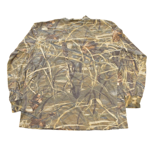 Vintage 1990s Russell Outdoors Real Tree Camouflage Crewneck Sweatshirt Men's M