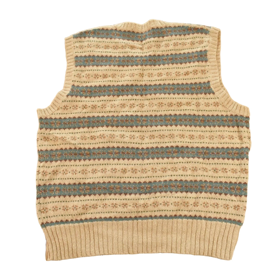 Vintage 1990s Polo Golf By Ralph Lauren Geometric Wool Knit V Neck Sweater Vest Men's L