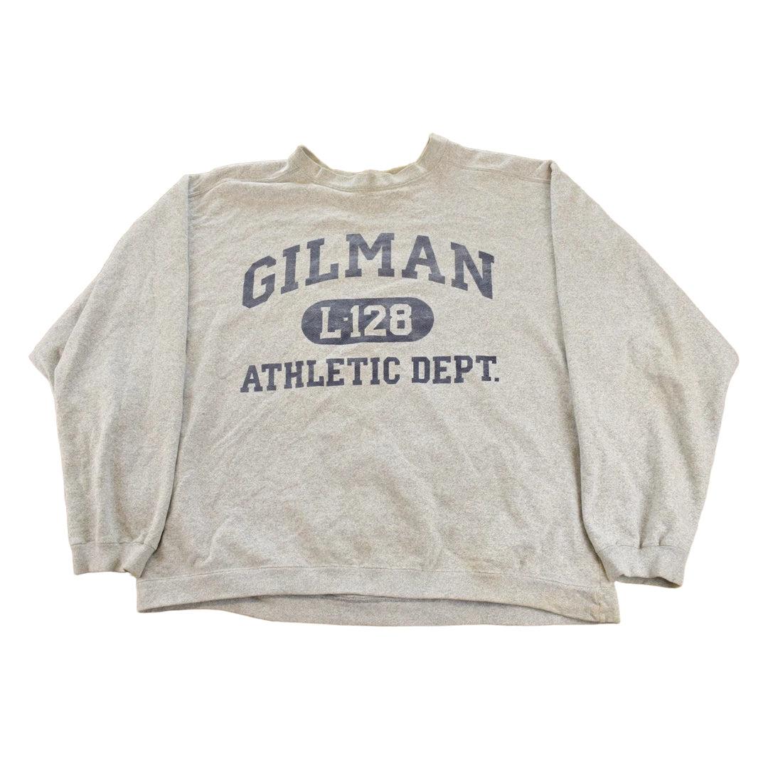 Vintage 1990s Gilman Athletic Department Collegiate Graphic Crewneck Sweatshirt Men's L