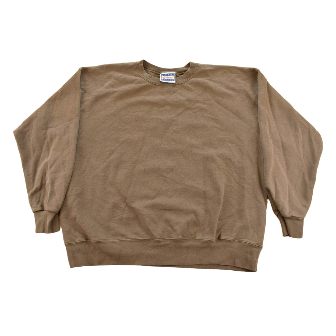 Vintage 2000s Hanes Blank Brown Crewneck Sweatshirt Men's L