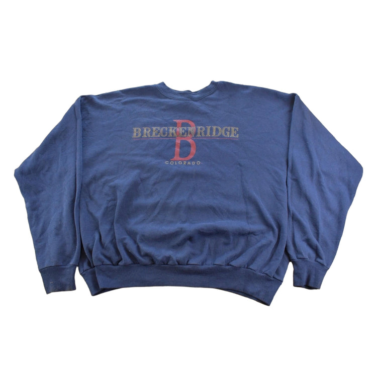 Vintage 1990s Hanes Breckenridge Colorado Travel Graphic Crewneck Sweatshirt Men's 2XL