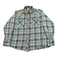 Vintage 1990s Wrangler Wrancher Plaid Flannel Pearl Snap Button Up Shirt Men's XL