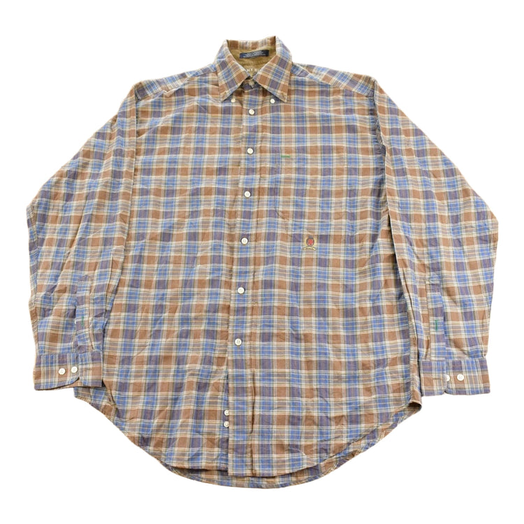 Vintage 1990s Tommy Hilfiger Plaid Flannel Button Up Shirt Men's M