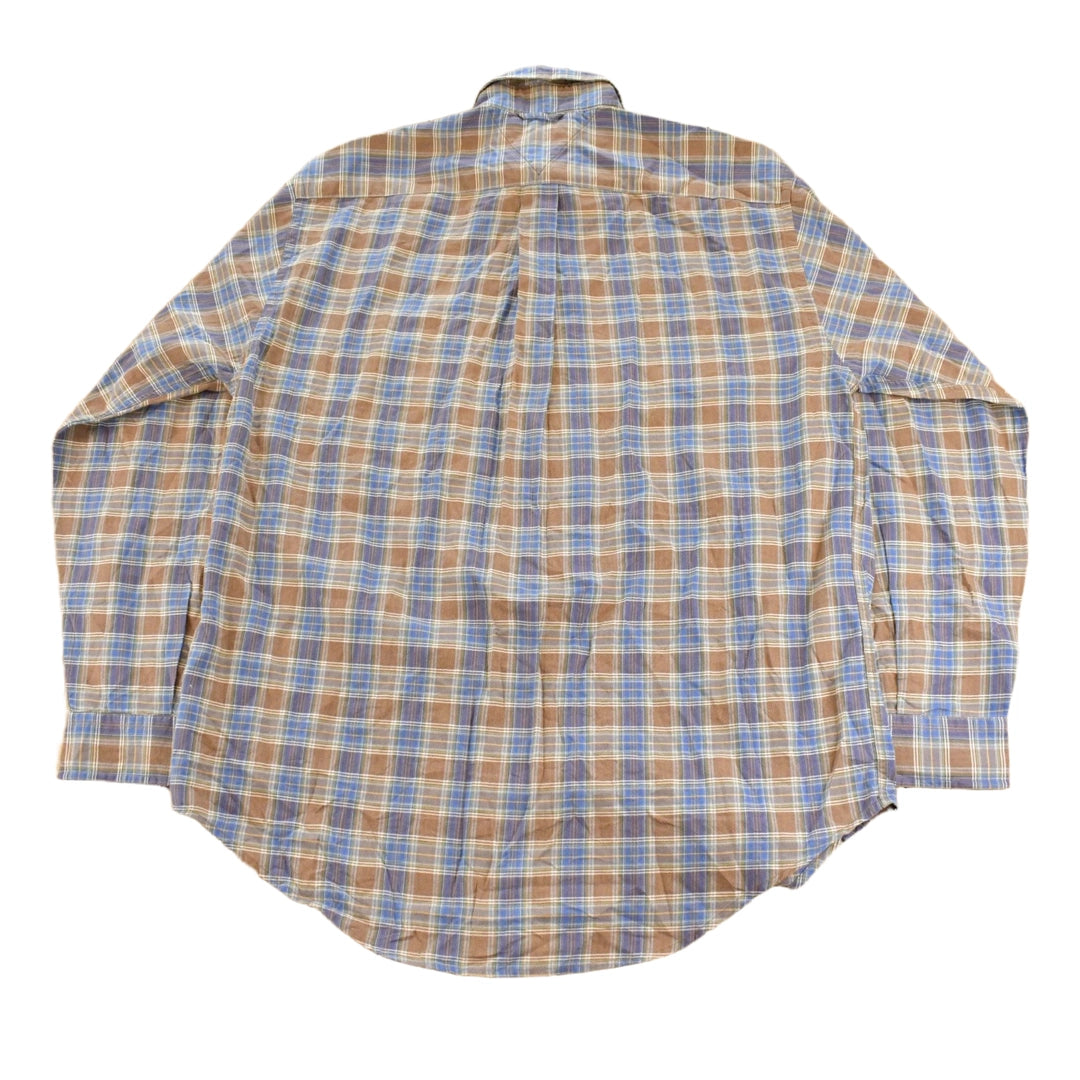 Vintage 1990s Tommy Hilfiger Plaid Flannel Button Up Shirt Men's M