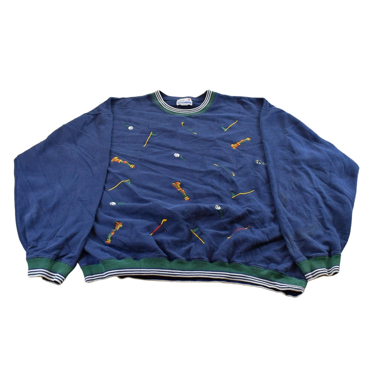 Vintage 1990s Great Lakes Embroidered Golf Crewneck Sweatshirt Men's XL