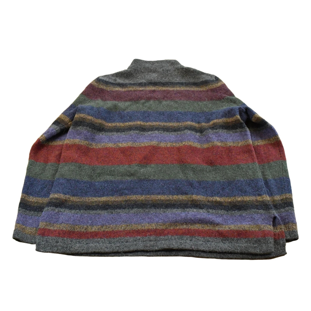 Vintage 2000s Lauren Ralph Lauren Wool Striped Knit Mock Neck Sweater Women's S