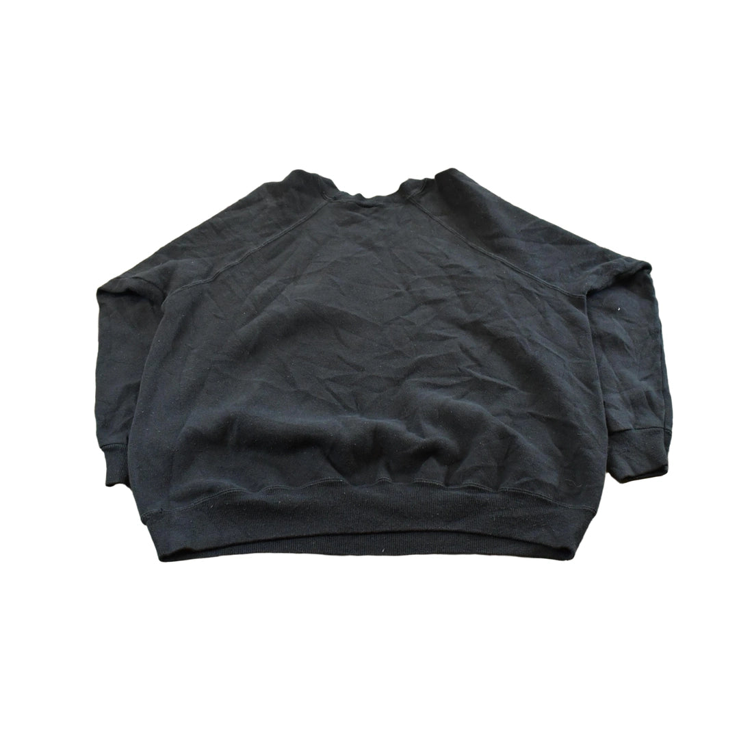 Vintage 1990s Halloween Pumpkin Raglan Crewneck Sweatshirt Men's M-L