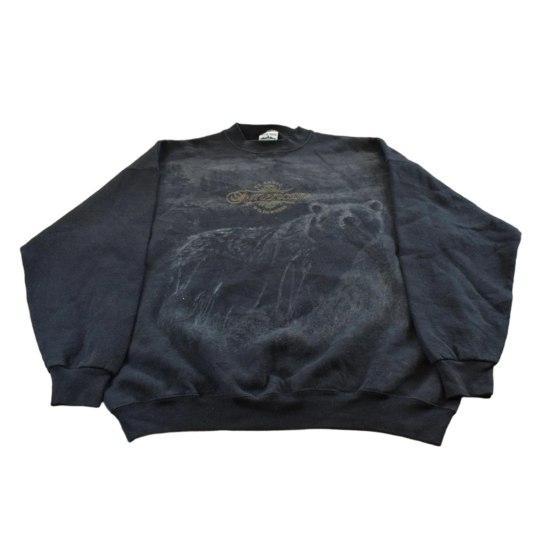Vintage 1990s Bear American Wilderness Crewneck Sweatshirt Mens XL