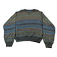 Vintage 1990s Ivy Crew Abstract Striped Knit Crewneck Sweater Men's Large