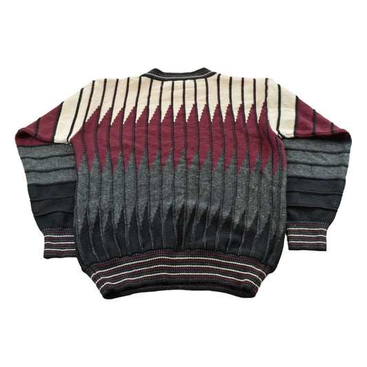 Vintage 1990s Irvine Park Abstract Striped Knit Crewneck Sweater Men's Small