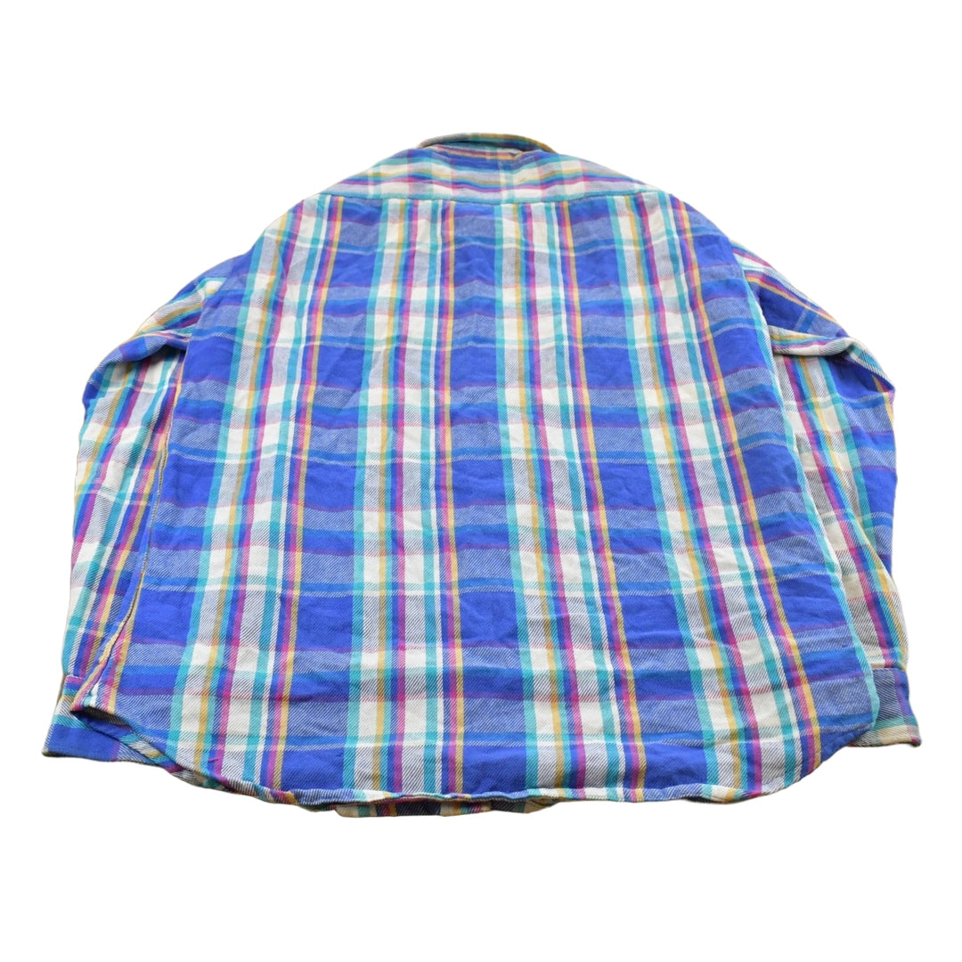 Vintage 1990s Mighty-Mac Plaid Flannel Button Up Shirt Men's XL