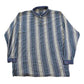 Vintage 1990s Greg Norman Striped Shark Embroidered Striped Long Sleeve Polo Shirt Men's XL