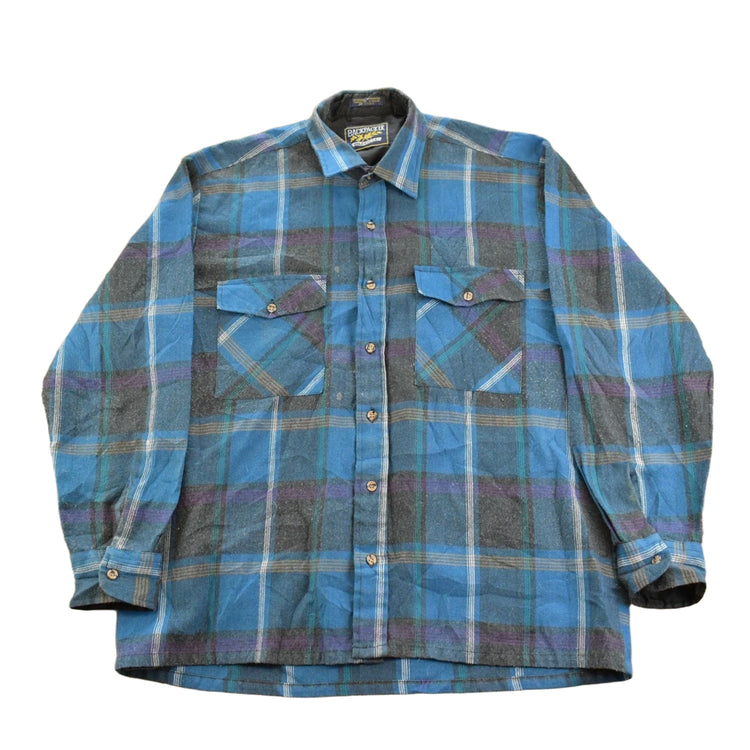 Vintage 1990s Backpacker Outdoors Plaid Flannel Button Up Shirt Men's L