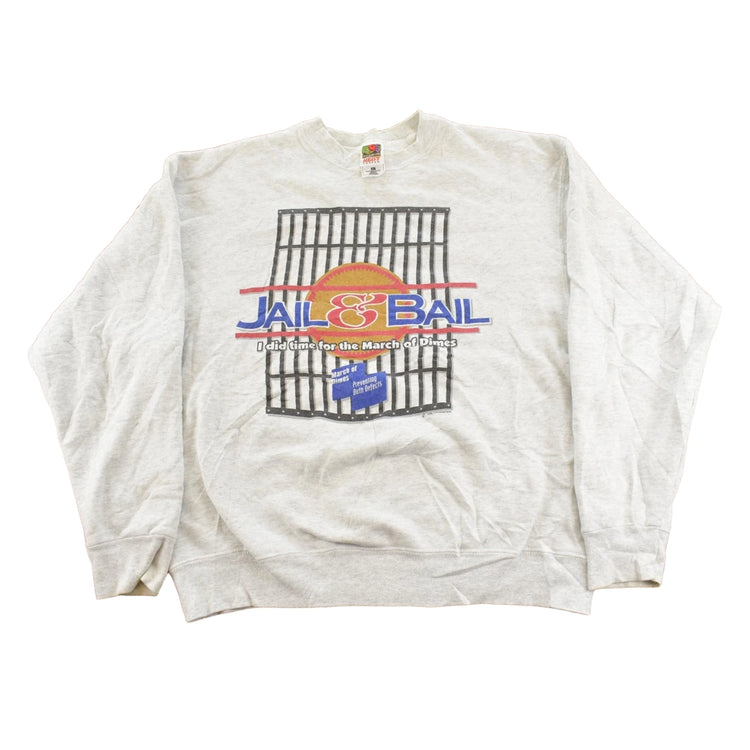 Vintage 1996 Jail & Bail March Of Dimes Crewneck Sweatshirt Men's L