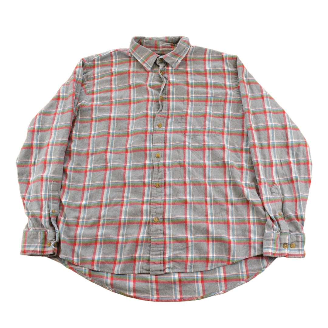 Vintage 1990s Land's End Plaid Flannel Button Up Shirt Men's XL