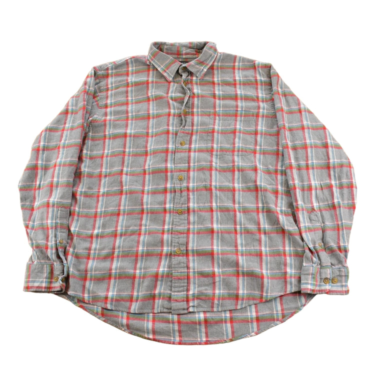 Vintage 1990s Land's End Plaid Flannel Button Up Shirt Men's XL