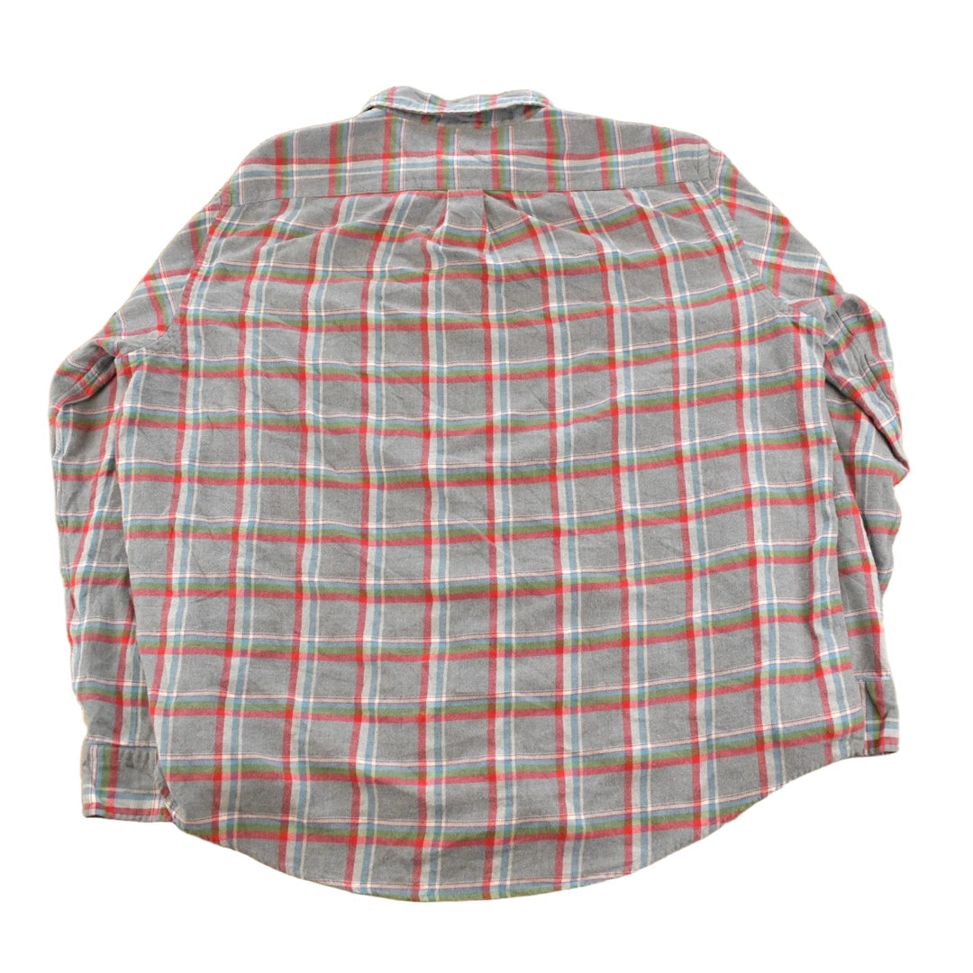 Vintage 1990s Land's End Plaid Flannel Button Up Shirt Men's XL