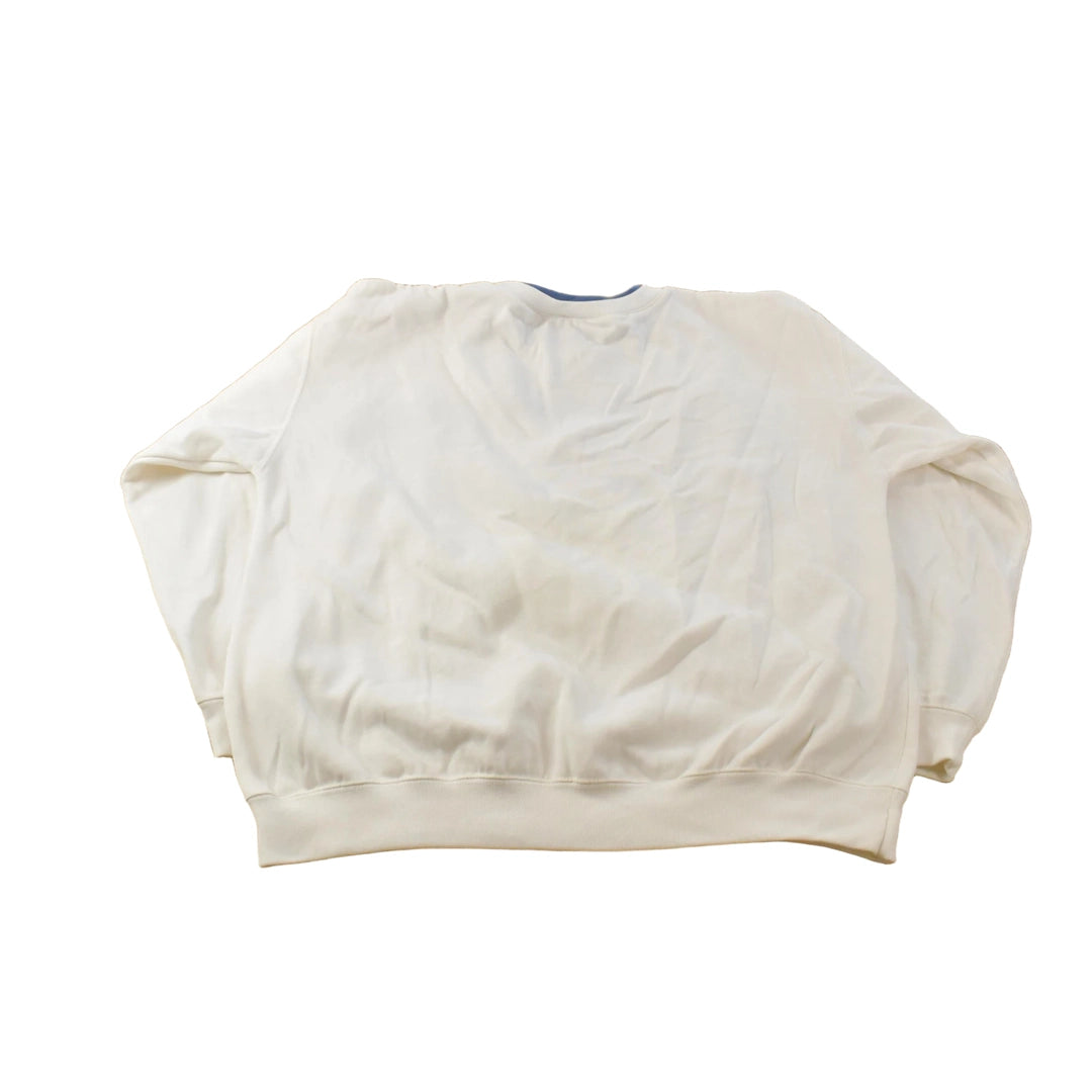 Vintage 1990s Cat Embroidered Cute Grandma Style Crewneck Sweatshirt Men's Large
