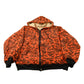Vintage 1980s Lined Orange Woodland Camo Full Zip Hoodie Men's M