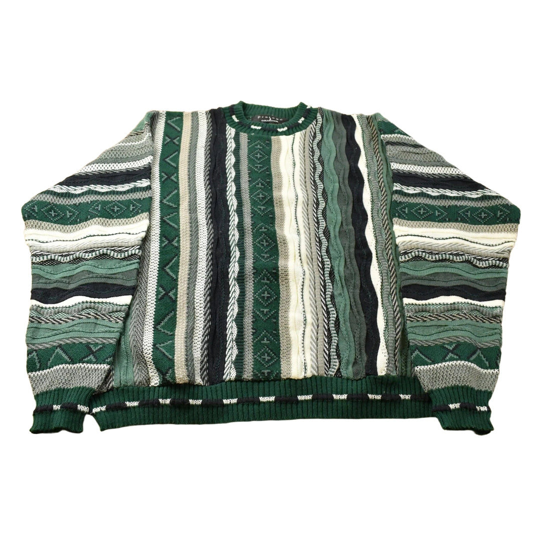Vintage 1990s Protégé 3D Cable Knit Crewneck Sweater Men's XL