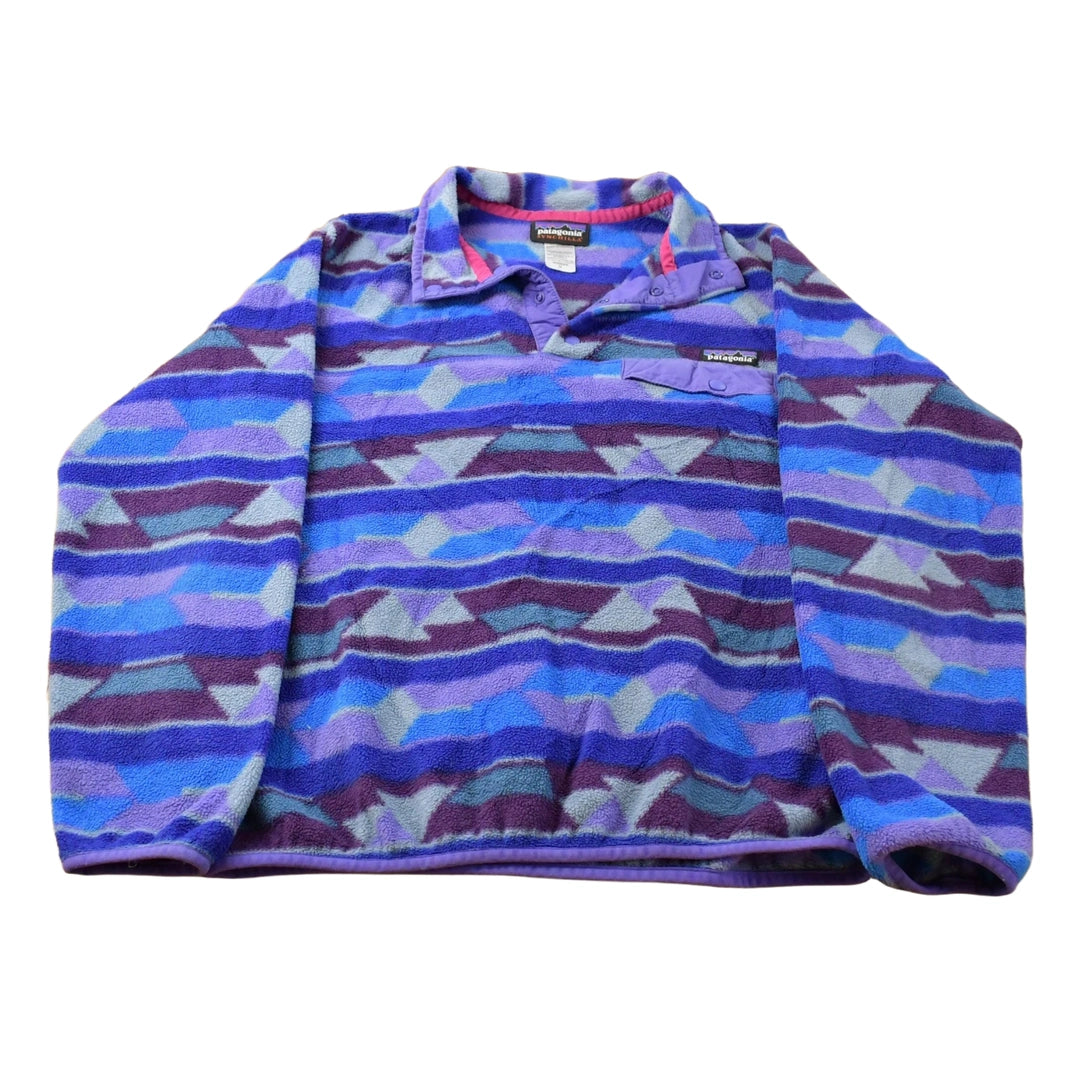 Vintage 2000s Patagonia Synchilla Triangles Geometric Snap-T Fleece Sweater Women's M