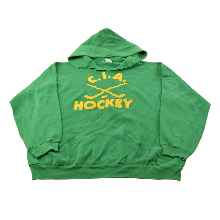 Vintage 1990s Russell Athletics Hockey Collegiate Graphic Hoodie Sweatshirt Men's XL