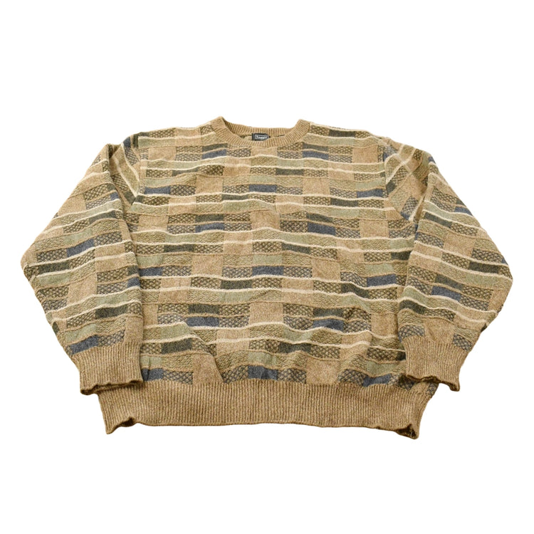 Vintage 1990s Haggar Knit Abstract Crewneck Sweater Mens XL