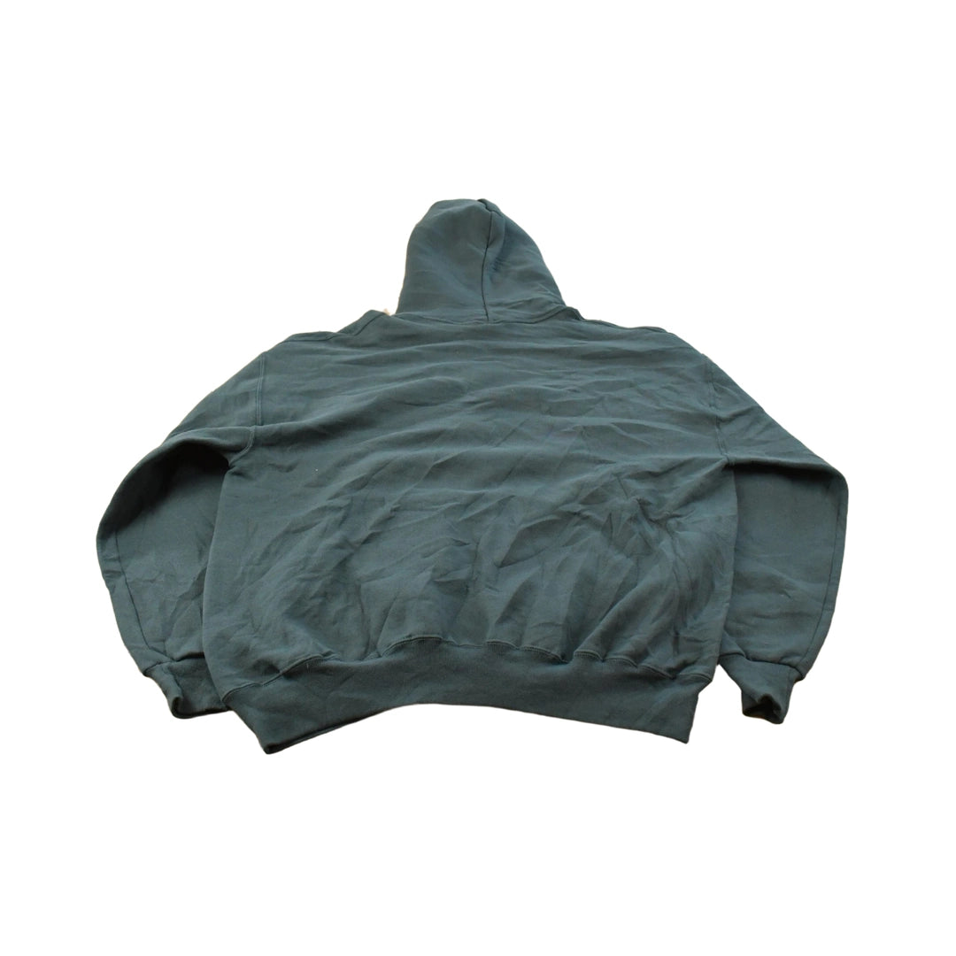 Vintage 1990s Russell Athletics Blank Green Hoodie Sweatshirt Men's XL