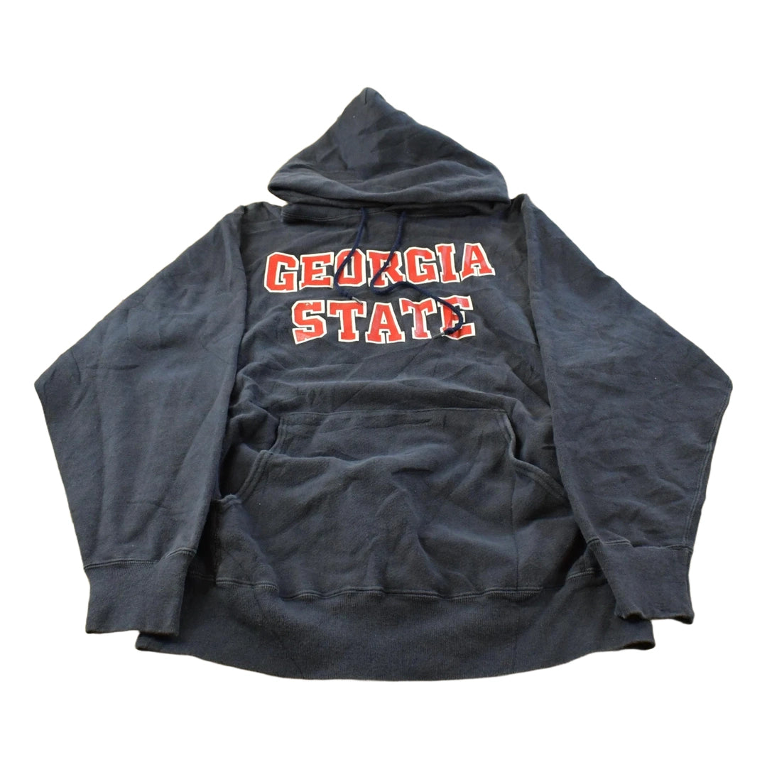 Vintage 1990s Georgia State University Sand-Knit Hoodie Sweatshirt Men's L